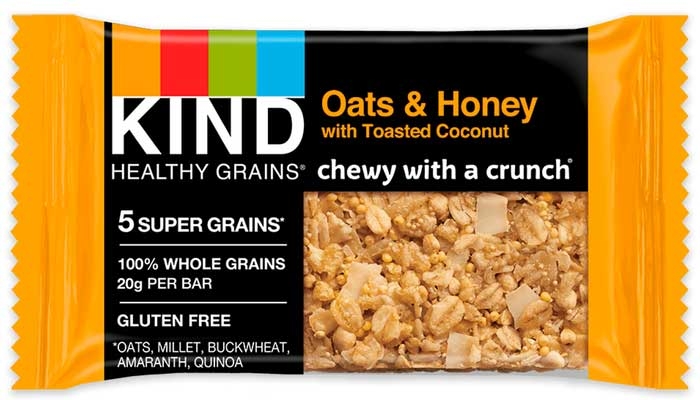 Kind Healthy Grains Oats and Honey with Toasted Coconut Granola Bar, 6 Ounce -- 8 per case