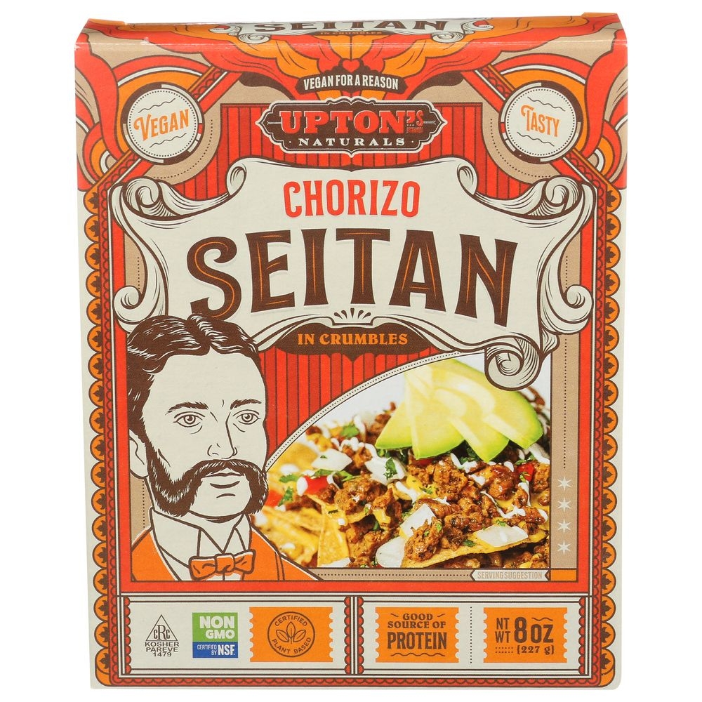 Uptons Naturals Chorizo Seitan, 8 Ounce -- 6 per case