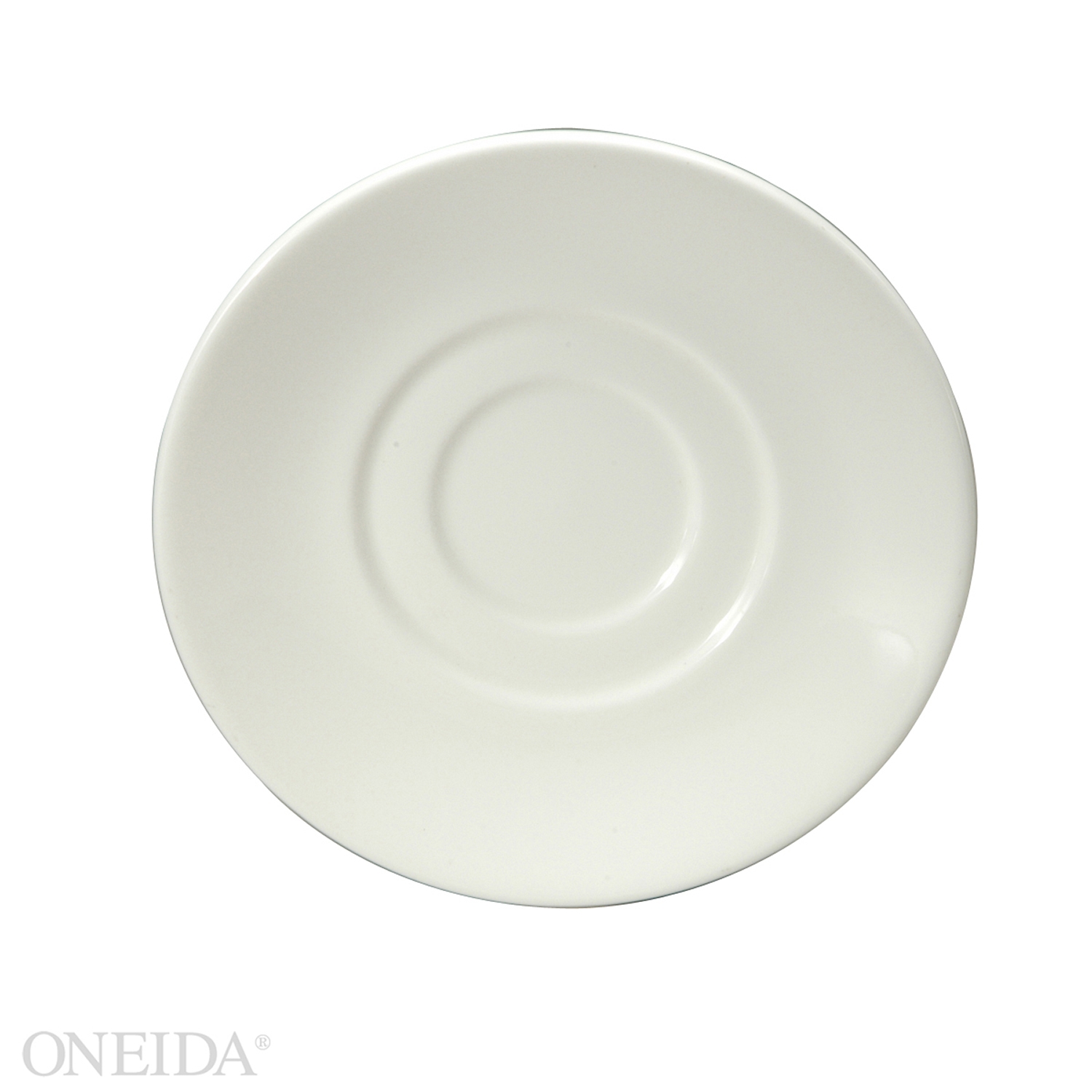 Oneida Bone China 6.25 Inch Gemini Shape Saucer - Gemini Undecorated Pattern -- 36 Per Case.
