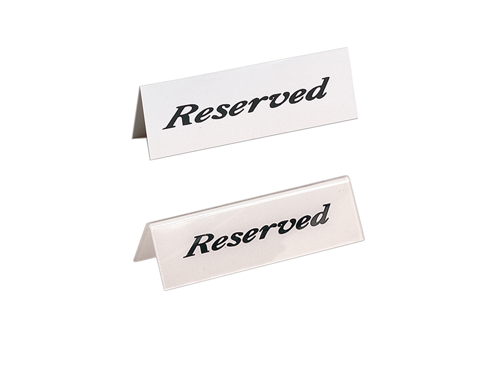 American Metalcraft Standard Weight Table Reserved Sign, 2 x 6 inch