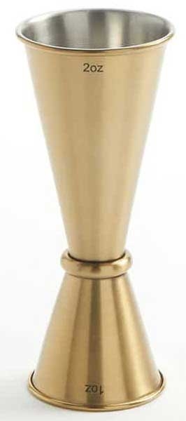 American Metalcraft Gold Brushed Stainless Steel Japanese Style Jigger, 1 x 2 Ounce