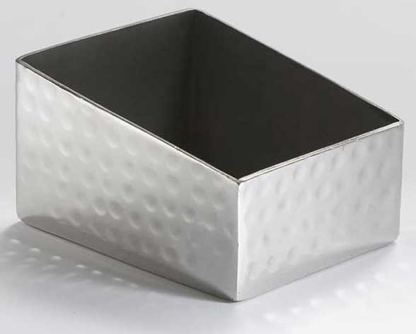 American Metalcraft Stainless Steel Hammered Finish Rectangular Sugar Packet Holder, 3 1/8 x 2 1/2 x 1 3/4 inch