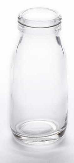American Metalcraft Glass Milk Bottle, 6 Ounce