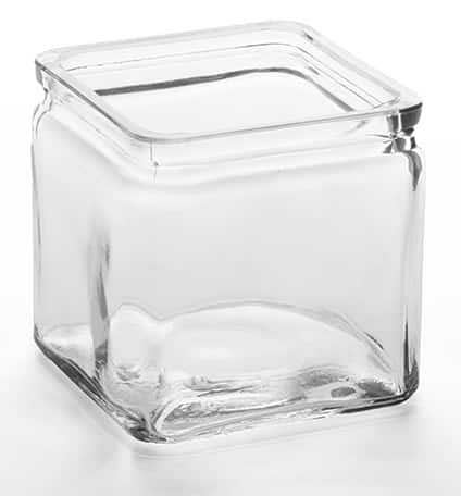 American Metalcraft Square Glass Jar, 24 Ounce