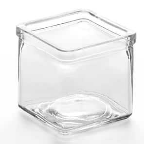 American Metalcraft Square Glass Jar, 6 Ounce