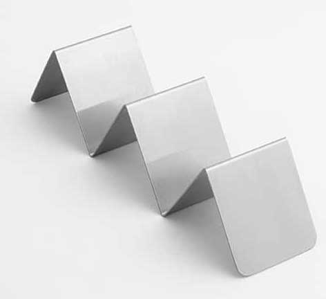 American Metalcraft Stainless Steel Two or Three Compartment Half Size Taco Holder, 8 x 2 x 2 inch