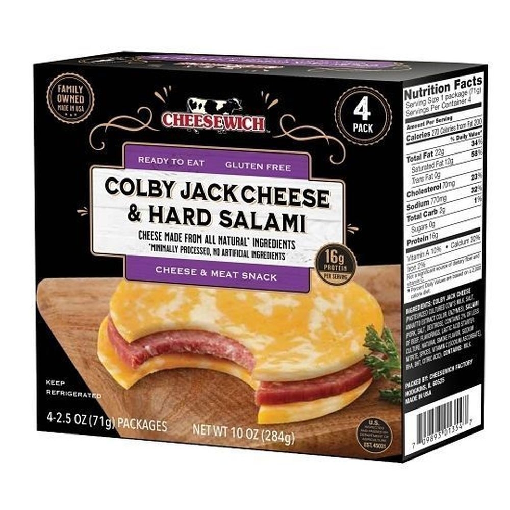 Cheesewich Colby Jack and Hard Salami, 2.5 Ounce -- 24 per case