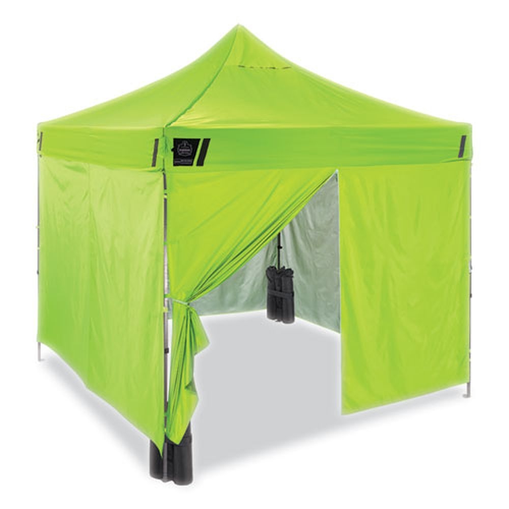 ergodyne Shax 6053 Polyester and Steel Single Skin Lime Enclosed Pop Up Tent Kit, 10 x 10 Feet