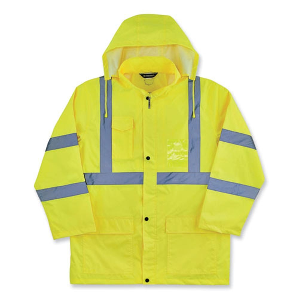 ergodyne GloWear 8366 Polyester 4X Large Lime Class 3 Lightweight Hi-Vis Rain Jacket