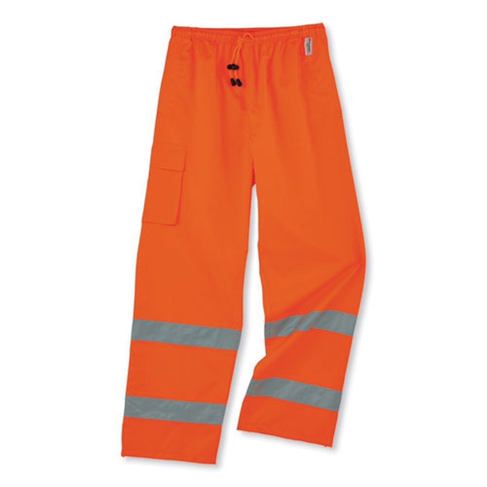 ergodyne GloWear 8915 Extra Large Orange Class E Hi-Vis Rain Pants