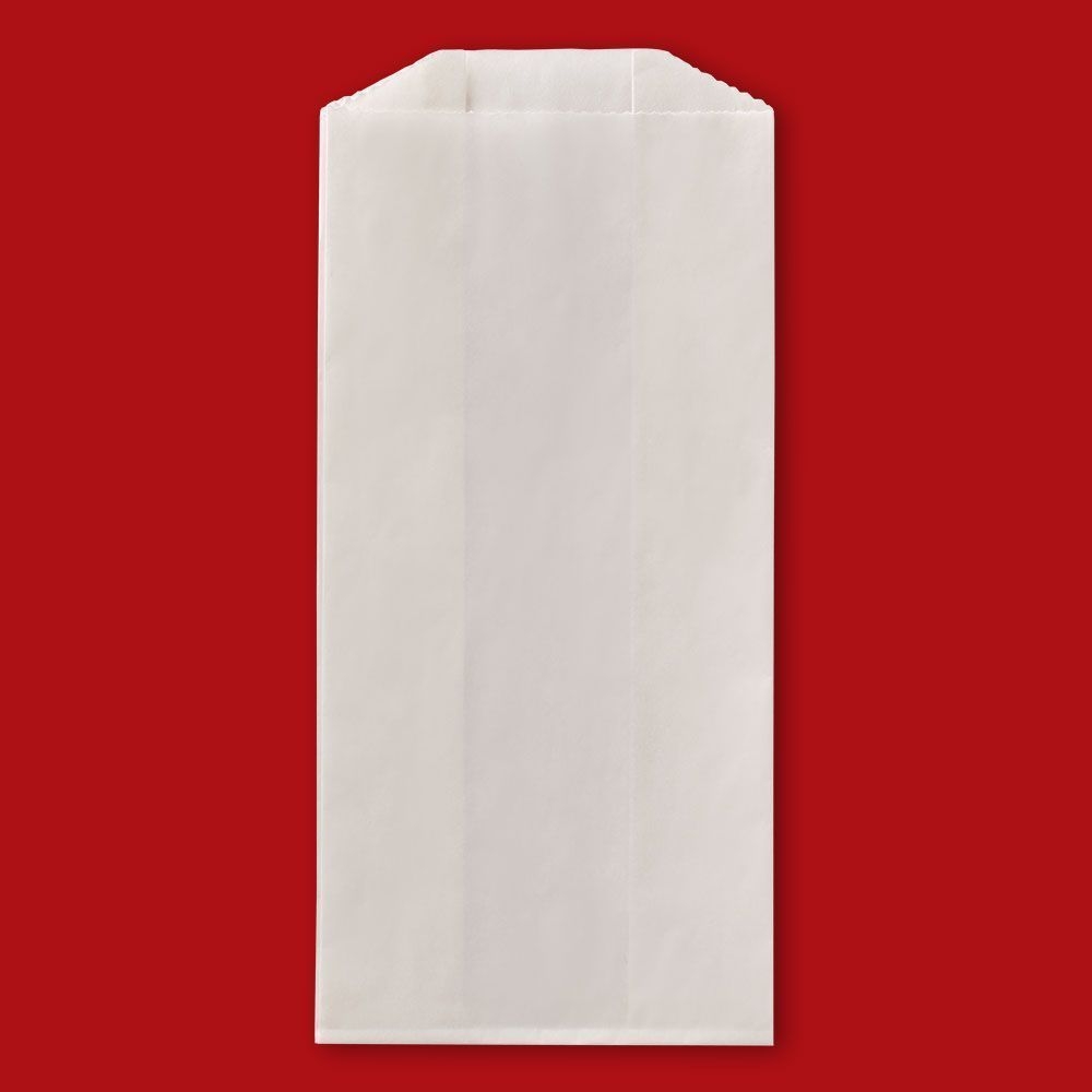Fischer White Plain Popcorn Bag, 3.5 x 2 x 8 inch -- 1000 per case.