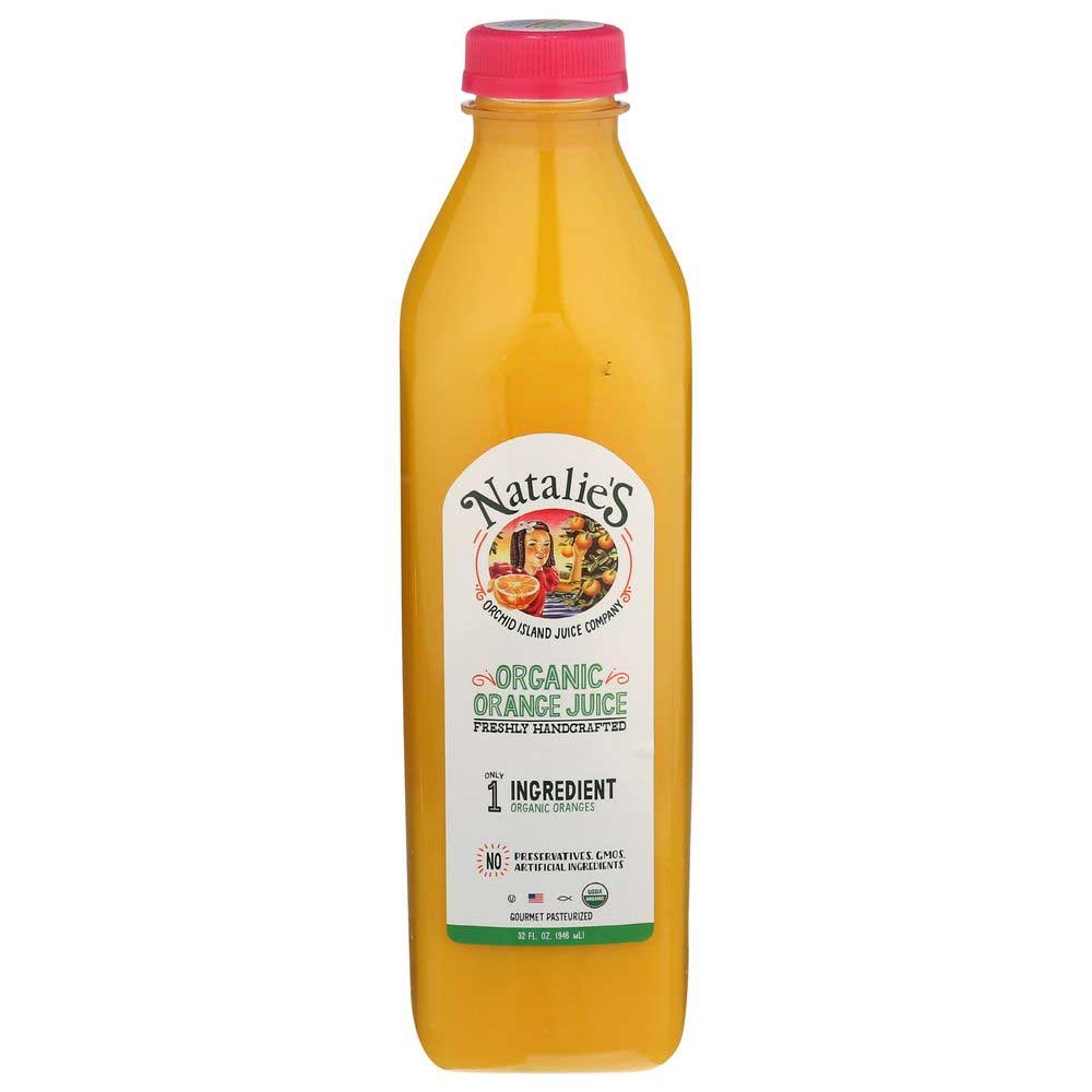 Natalies Orchid Island Organic Orange Juice, 32 Fluid Ounce -- 6 per case