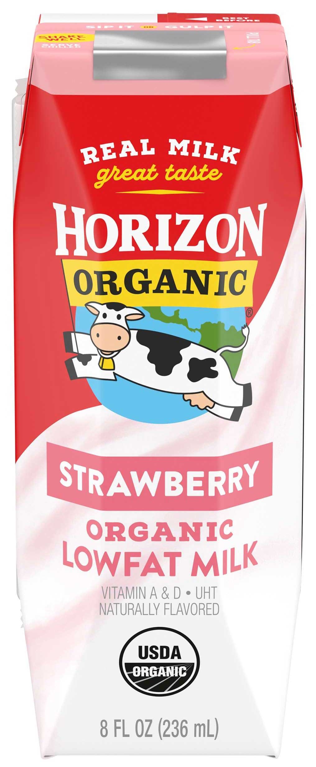 Horizon Organic Strawberry Low Fat Milk, 8 Fluid Ounce -- 12 per case