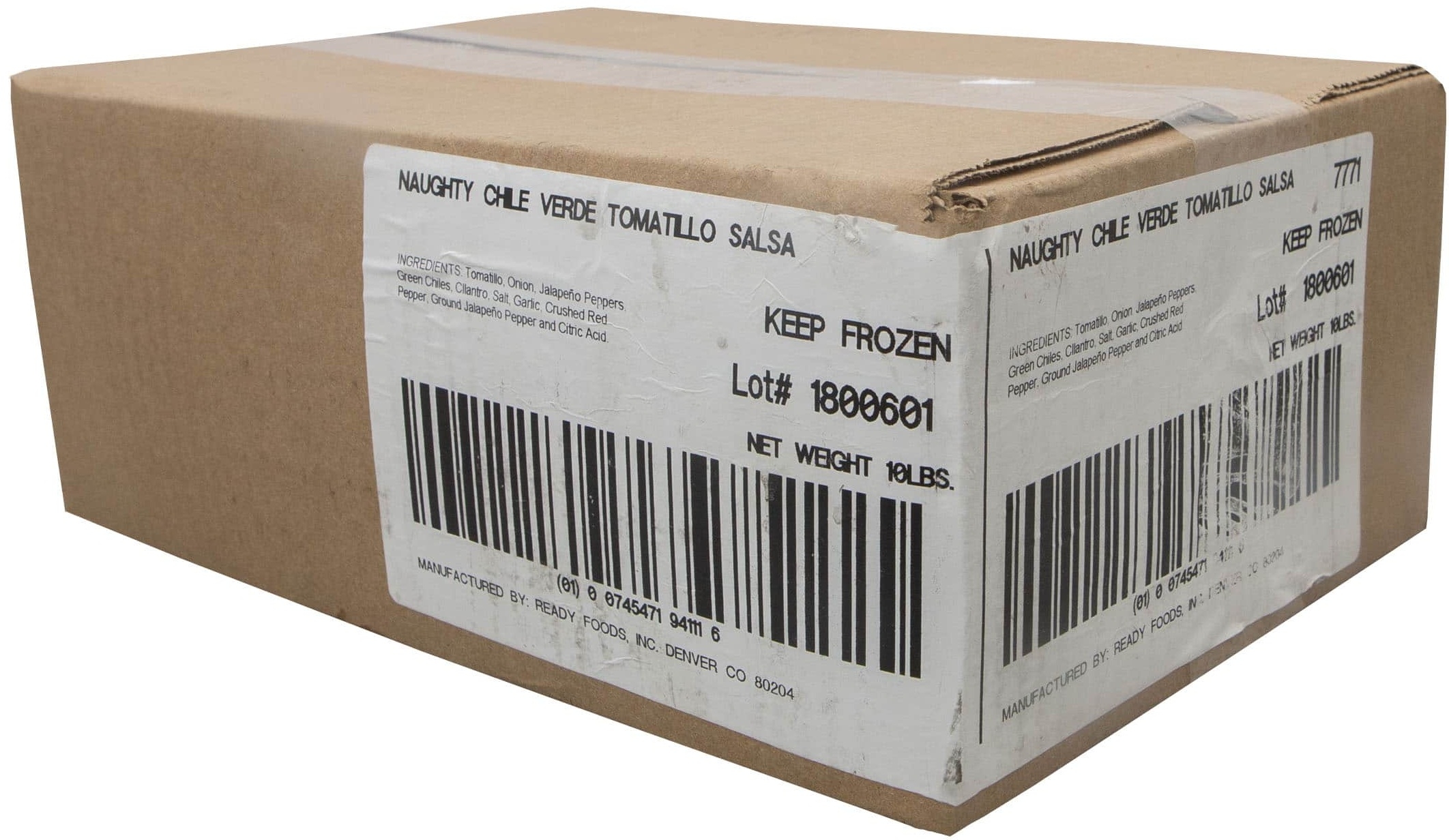 Naughty Chile Taqueria Green Salsa with Medium Heat from Tomatillos and Jalapenos, 10 Pound.