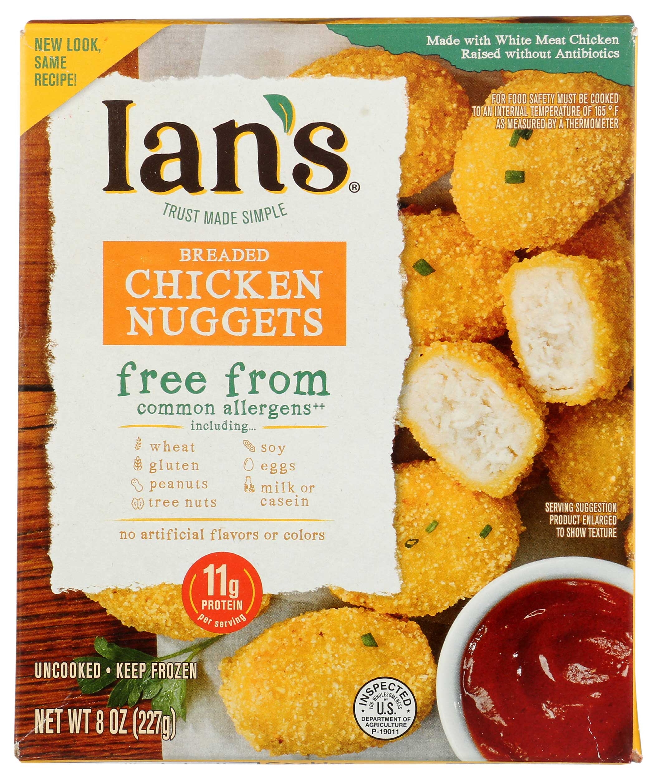 Ians Natural Foods Chicken Nugget, 8 Ounce -- 12 per case.