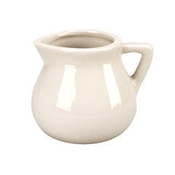 Vertex China Buckingham Undecorated Wide Rim Rolled Edge American White Creamer, 4.5 Ounce -- 36 per case.