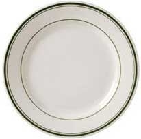 Del Mar Green American White Plate, 9.75 inch -- 24 per case.