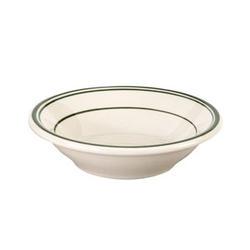 Del Mar Green Wide Rim Rolled Edge Grapefruit Bowl, 6 3/8 inch -- 36 per case.