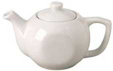 Vertex Argyle and Catalina Collection White Porcelain China Tea Pot, 15 Ounce -- 36 per case.