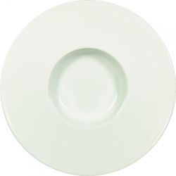 Vertex China Radiance Collection Porcelain White Deep Maxxi Rim Soup Bowl, 12 Ounce -- 12 per case.
