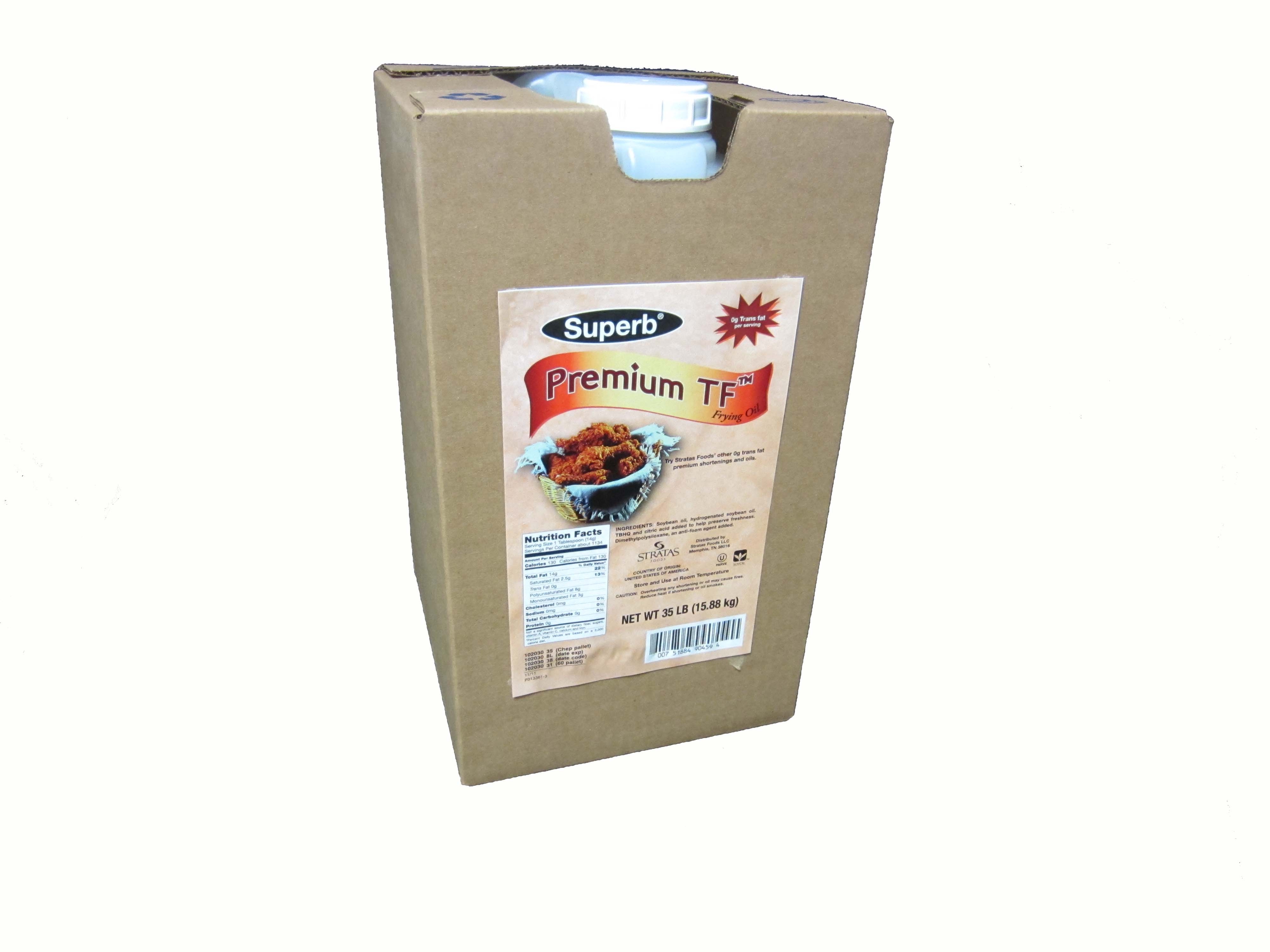 Superb Premium Liquid Fry Shortening Oil, 35 Pound.