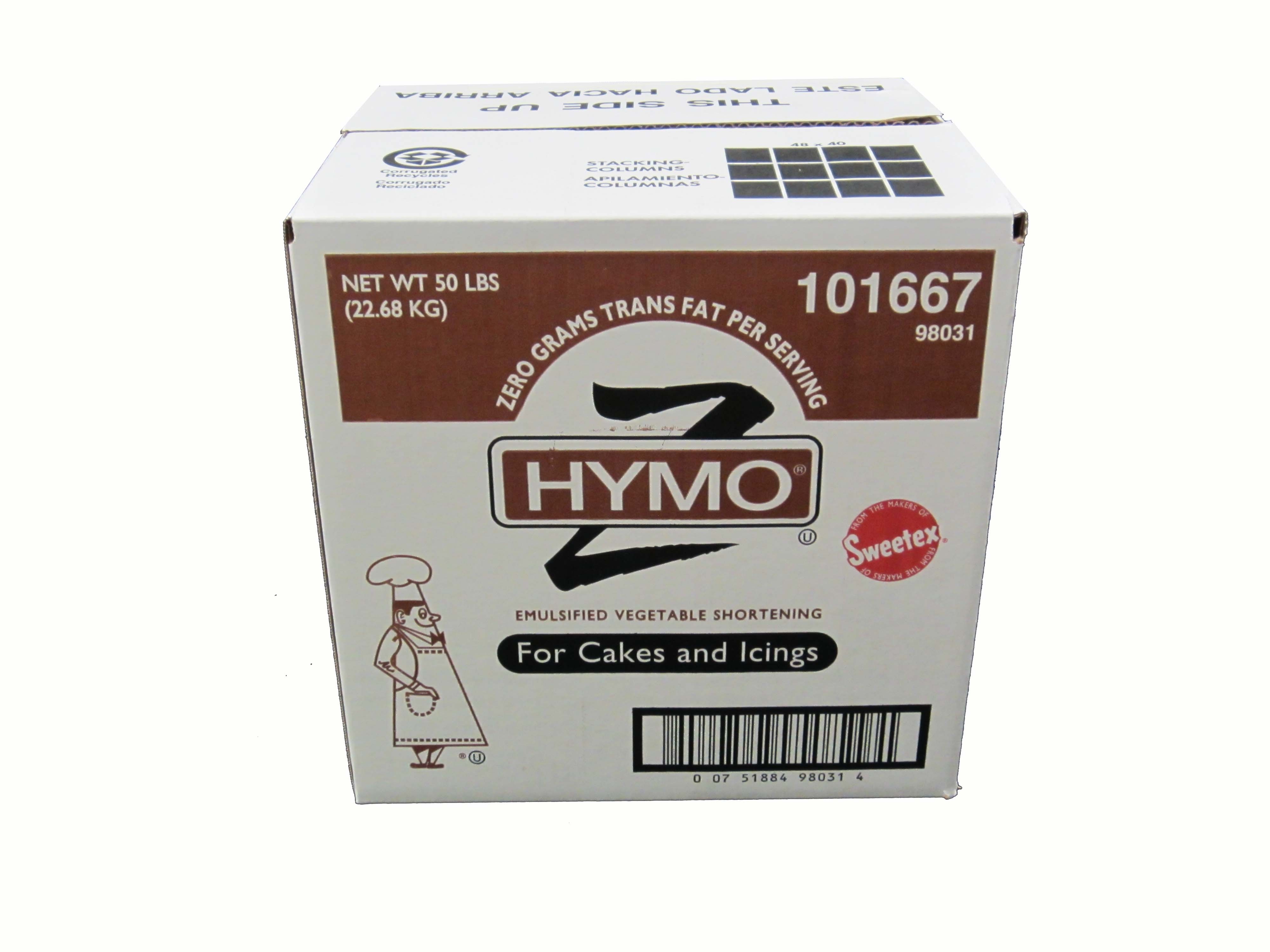 Hymo Cake and Icing Shortening Zero Tran, 50 Pound.