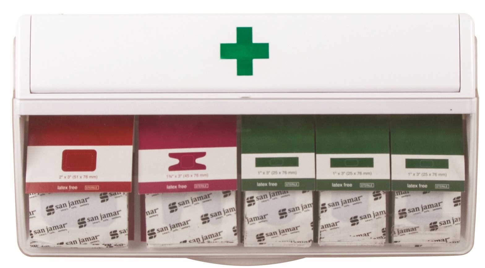 San Jamar Mani Kare Blue Four Types Bandage Dispenser.