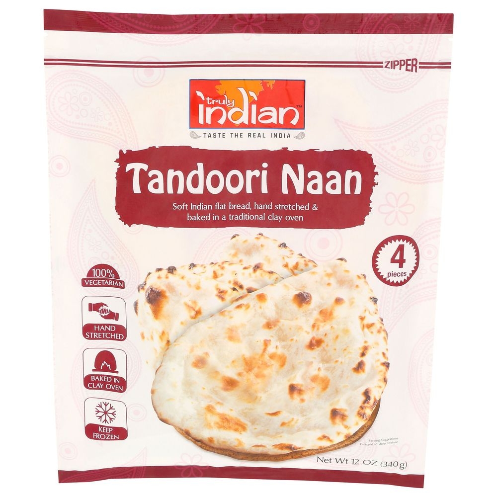 Truly Indian Plain Tandoori Naan, 12 Ounce -- 6 per case