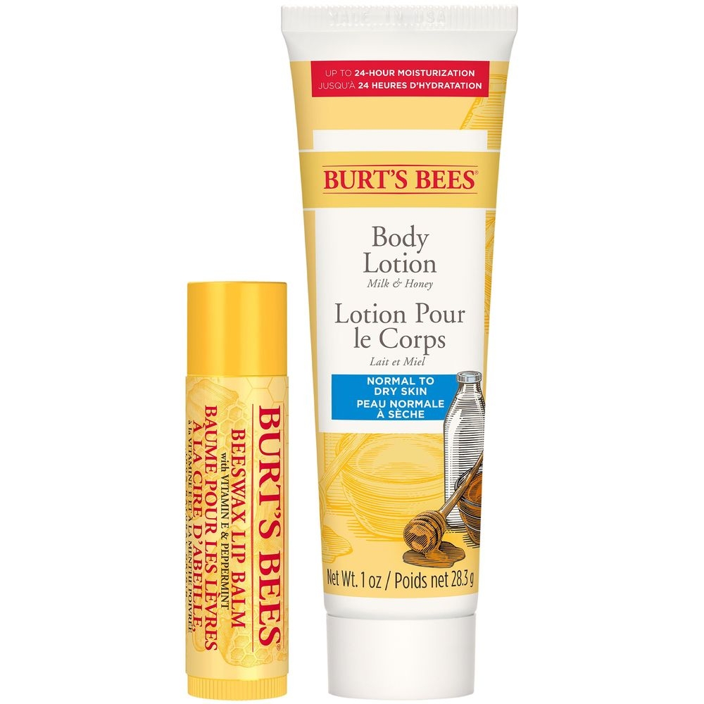 Burts Bees Hive Favorites Body Lotion and Beeswax Lip Balm Gift Set, set of 2 -- 4 per case