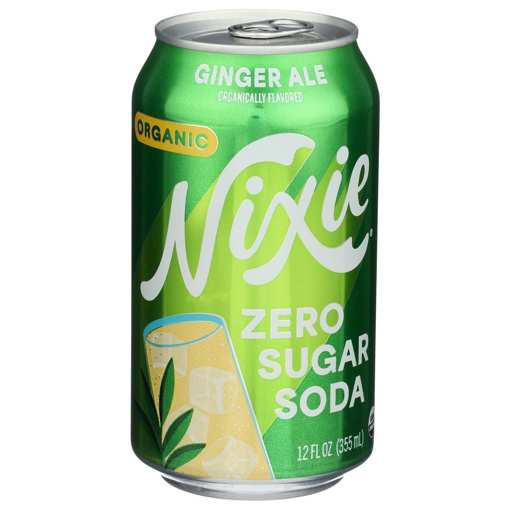 Nixie Organic Ginger Ale Zero Sugar Soda, 12 Fluid Ounce -- 12 per case