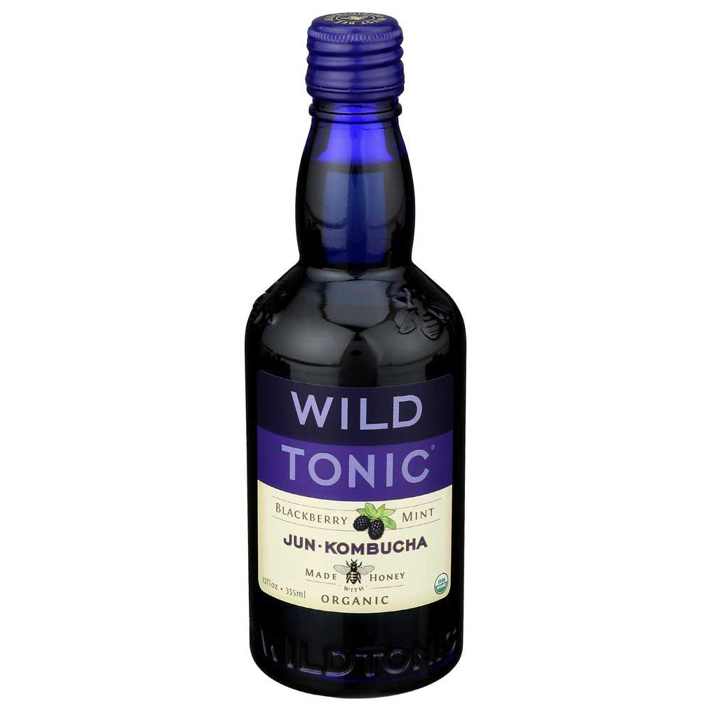 Wild Tonic Organic Blackberry Mint Jun Kombucha, 12 Fluid Ounce -- 12 per case