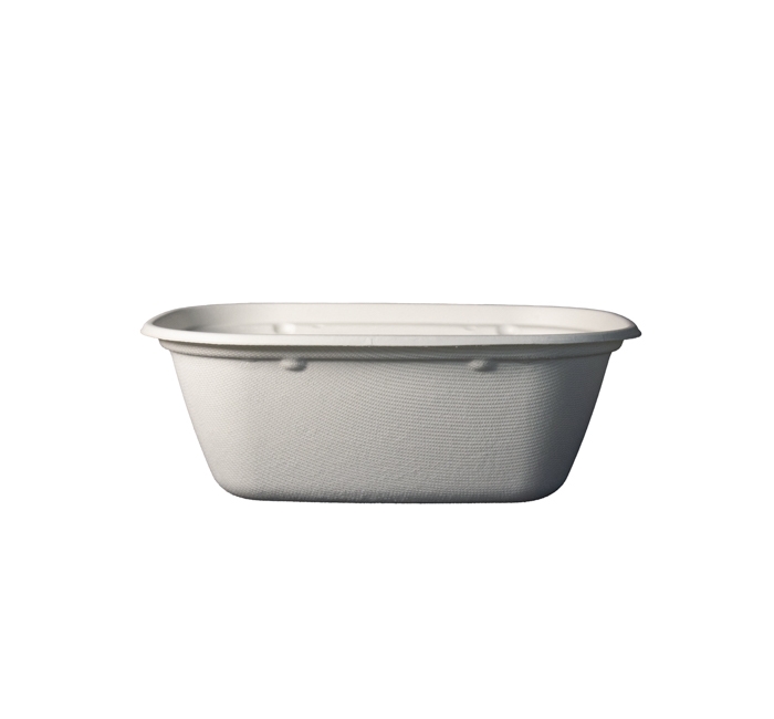 Kitch 24/7 White Rectangle Molded Fiber Bowl, 48 Ounce -- 200 per case