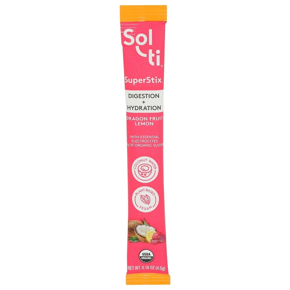 Sol-ti SuperStix Dragon Fruit Lemon Digestion Plus Hydration Mix, 1.12 Ounce -- 7 per case