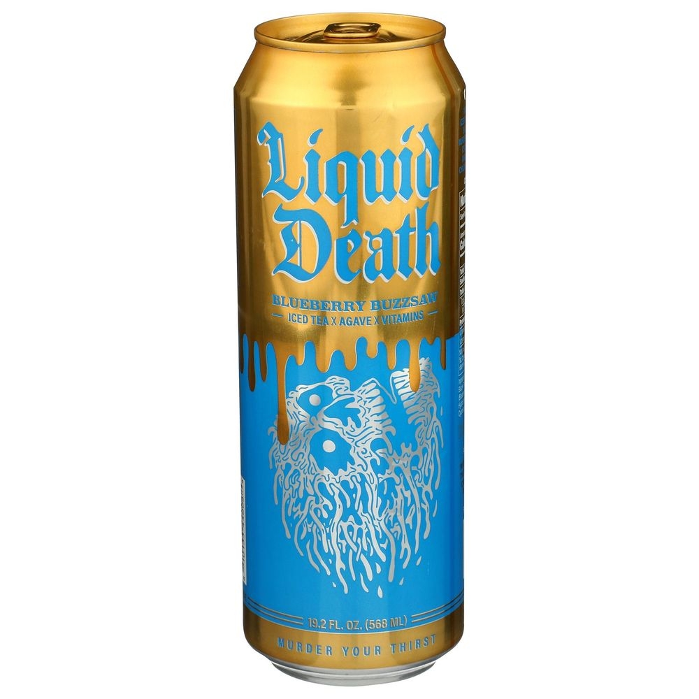 Liquid Death Blueberry Buzzsaw Flavored Sparkling Tea, 19.2 Fluid Ounce -- 12 per case