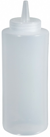 Winco Clear Regular Squeeze Bottle, 24 Ounce -- 6 per case