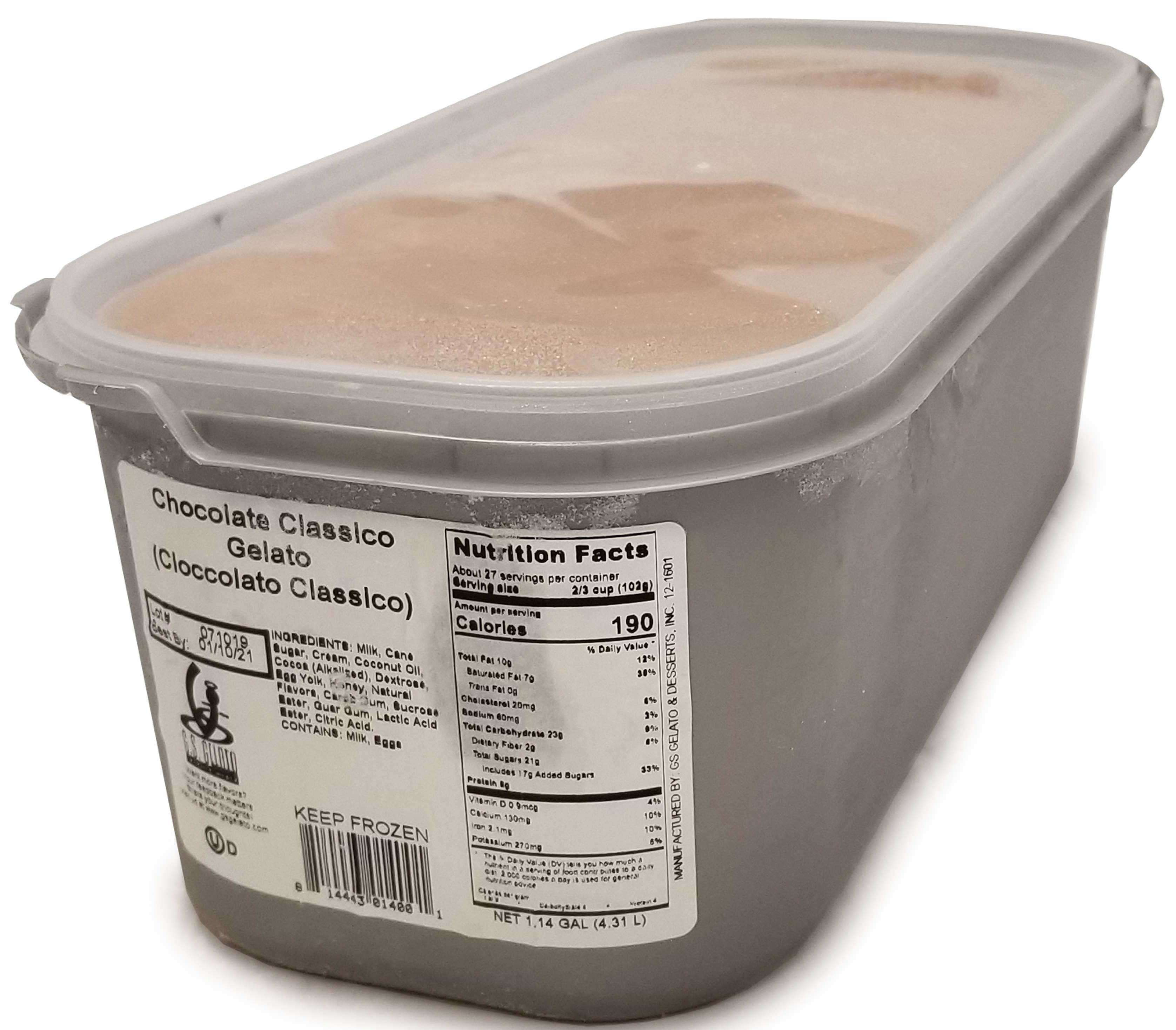 GS Gelato Classico Chocolate Gelato, 4.31 Liter