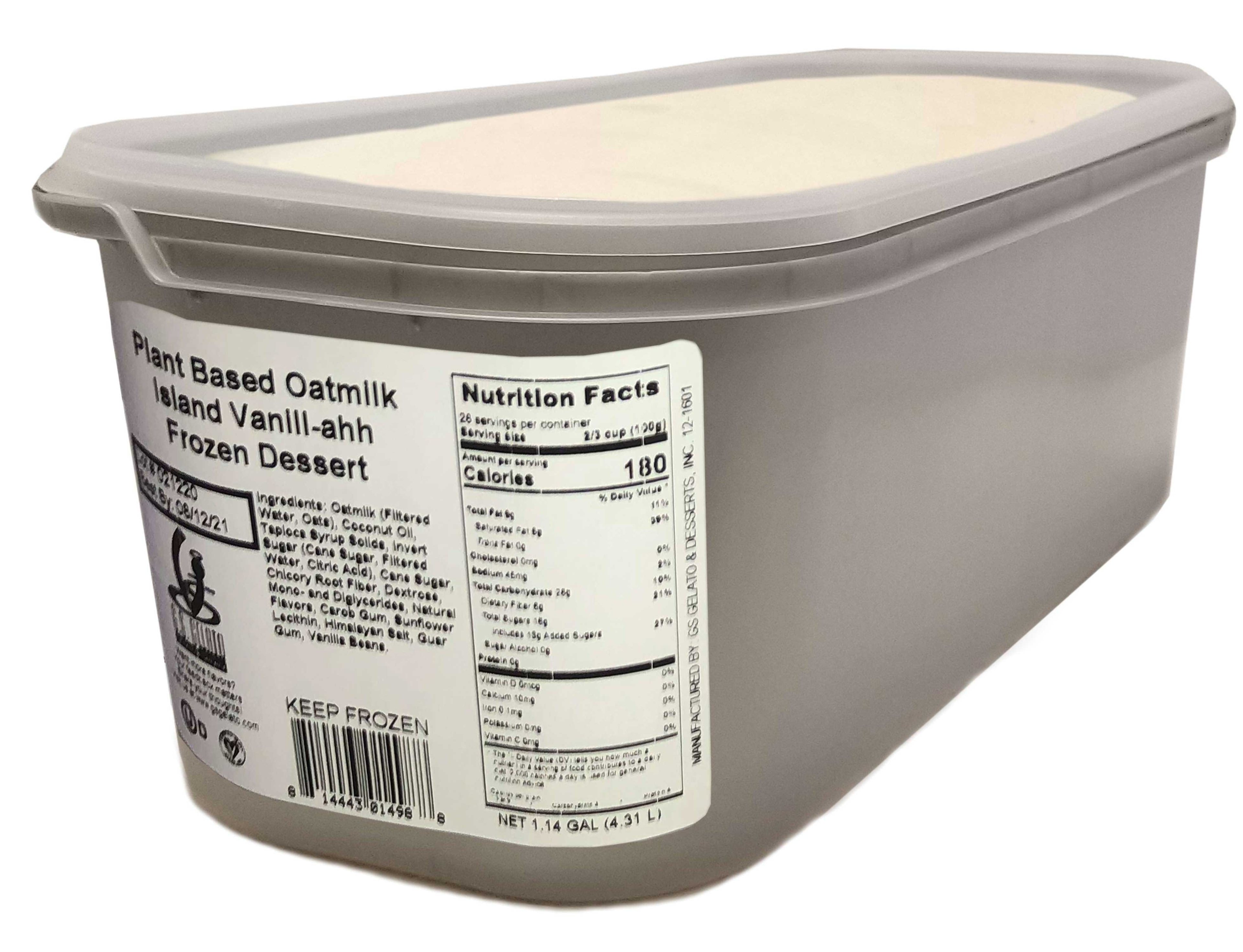 G.S. Gelato Island Vanilla Plant Based Oatmilk, 5 Liter