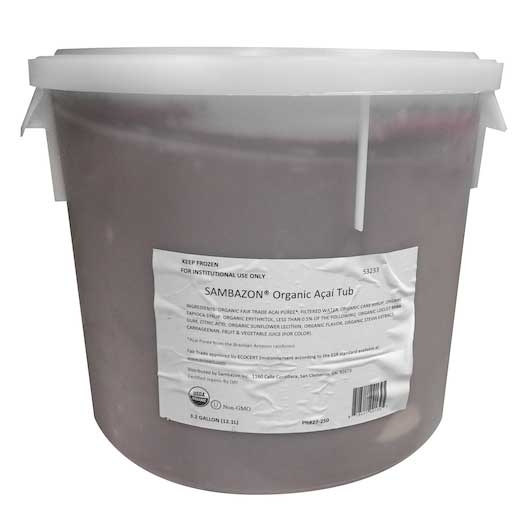 Sambazon Organic Acai Dispenser Tub, 3.2 Gallon.