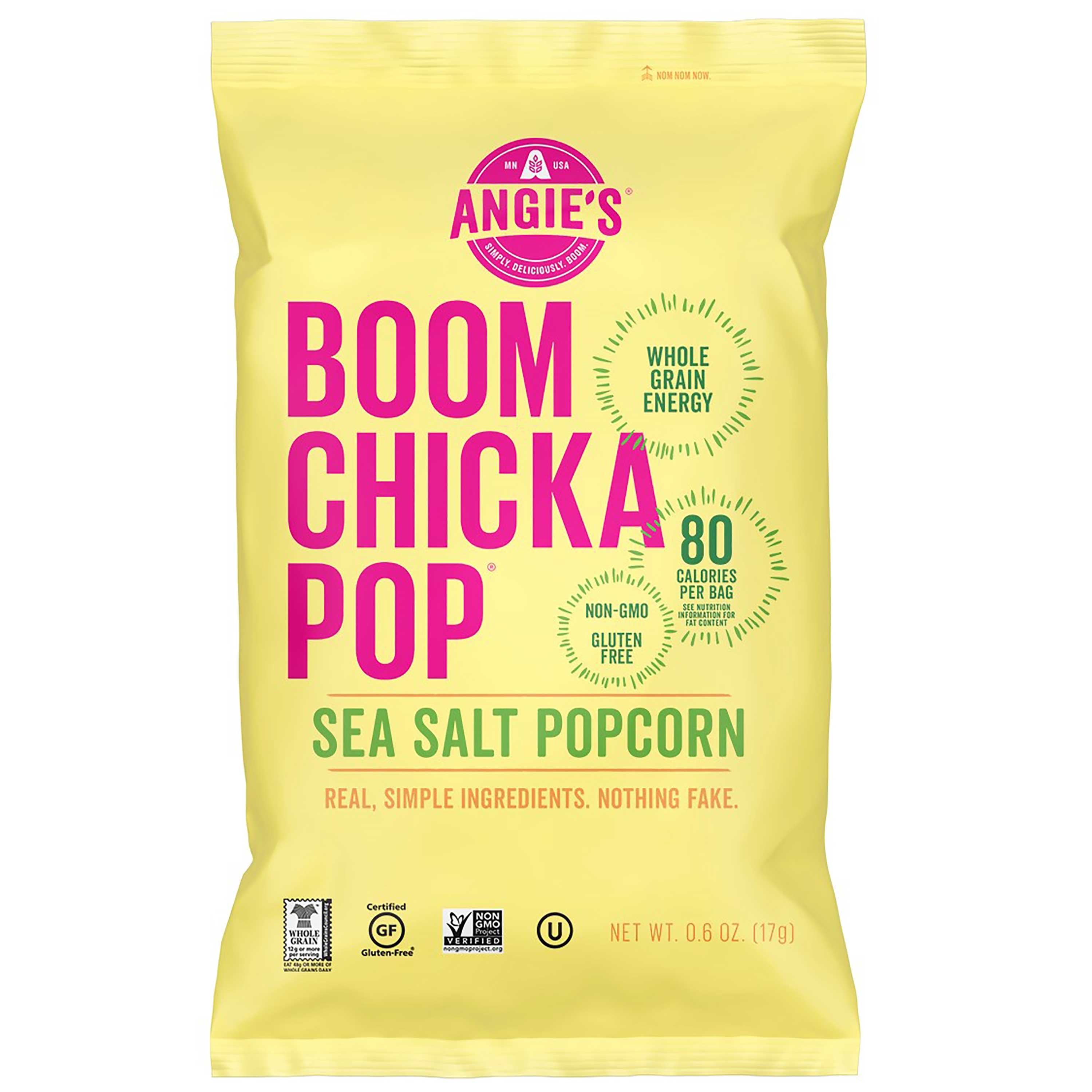 Boomchickapop Sea Salt Popcorn, 0.6 Ounce - 24 per pack.
