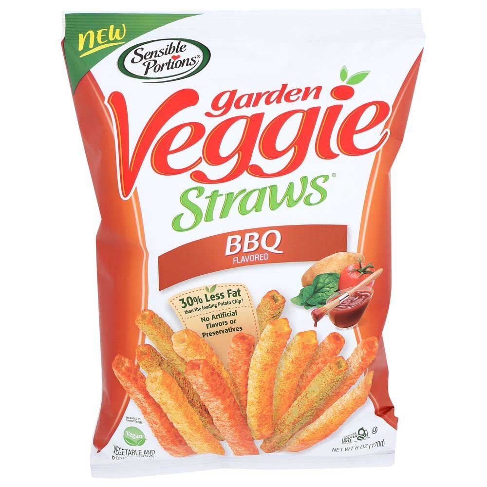 Sensible Portions BBQ Garden Veggie Straws, 6 Ounce -- 6 per case
