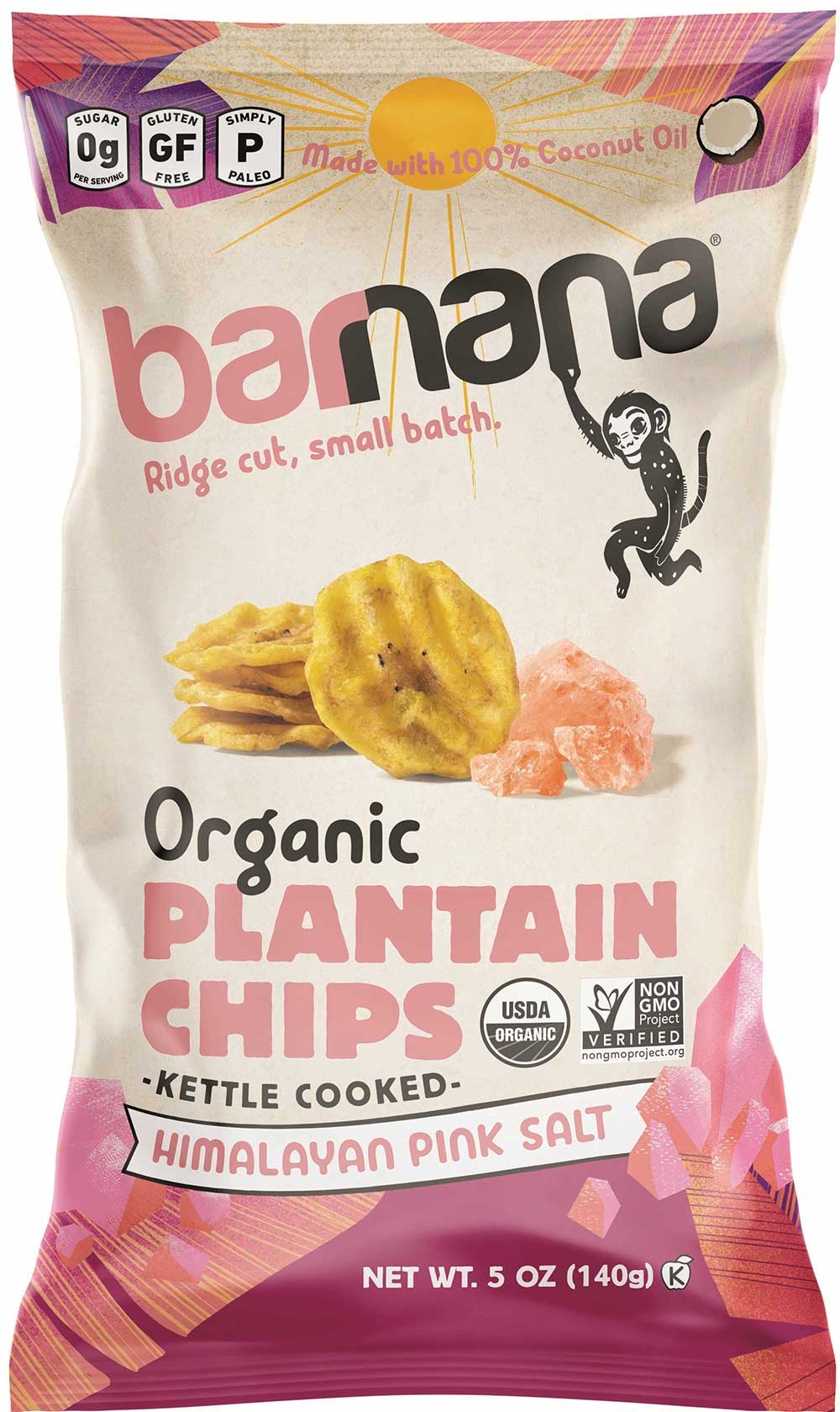 Barnana Organic Himalayan Pink Salt Plantain Chips, 5 Ounce -- 6 per case