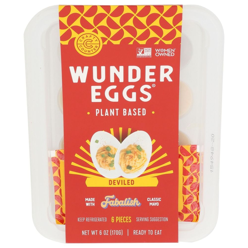 Wunder Eggs Plant Based Deviled Hard Boiled Eggs, 6 count -- 6 per case