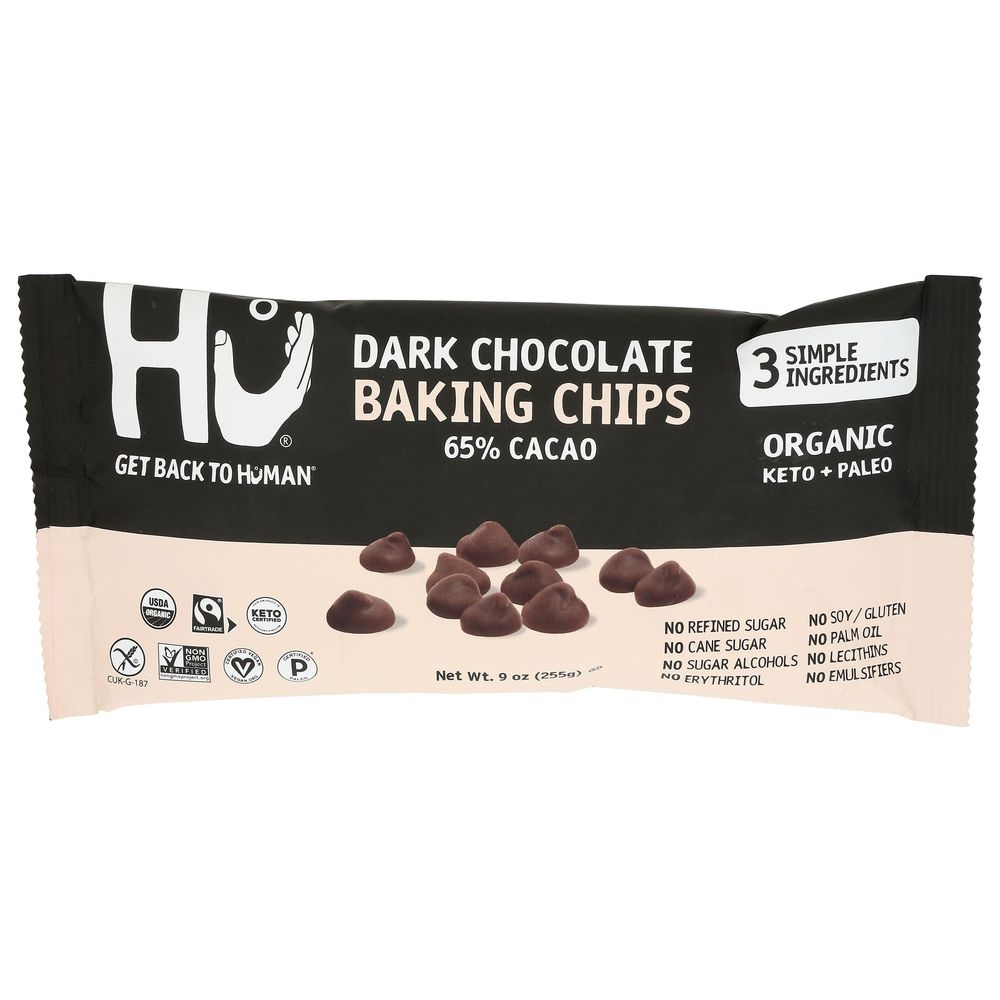 Hu Organic Dark Chocolate Baking Gems, 9 Ounce -- 12 per case