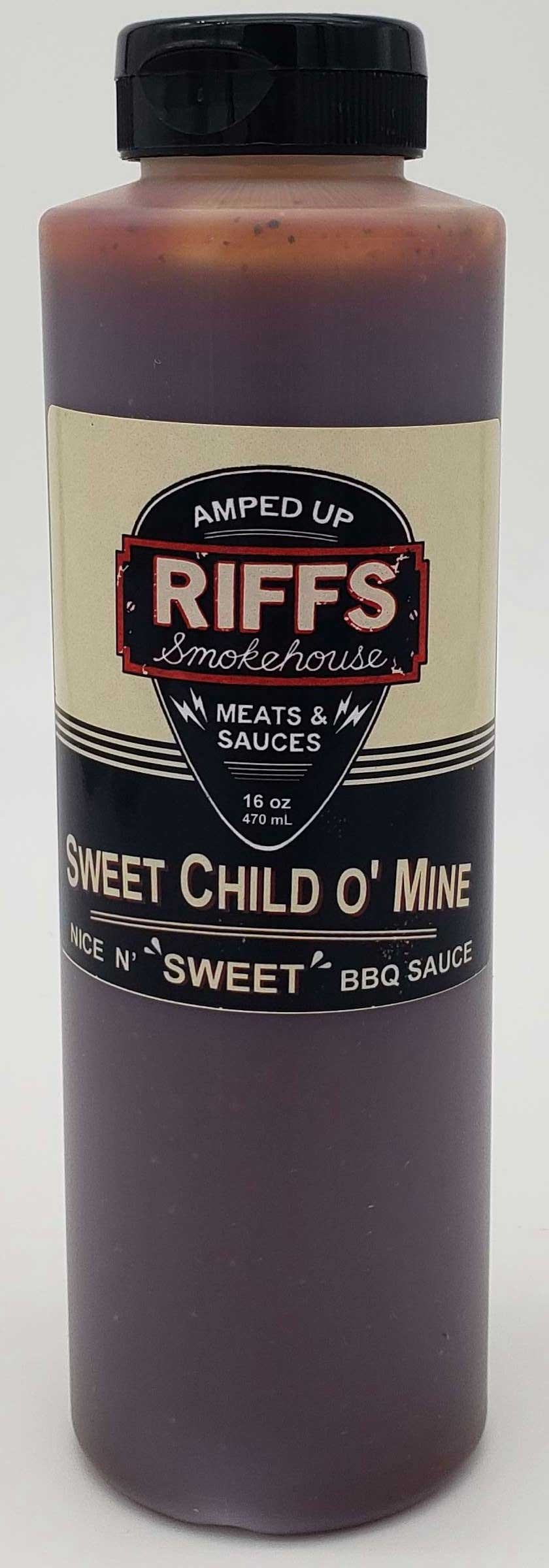 Riffs Smokehouse Sweet Child O Mine Blue BBQ Sauce, 16 Ounce -- 9 per case