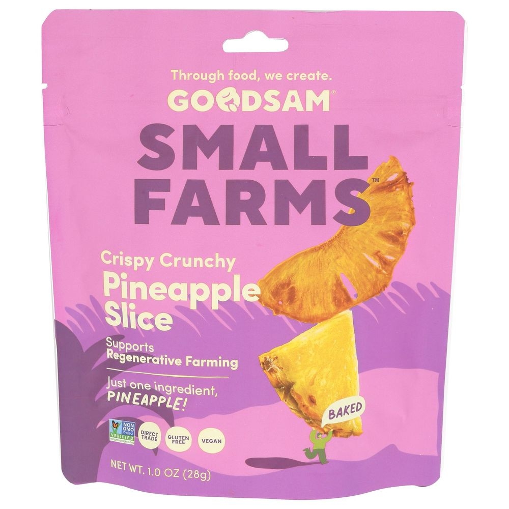 Goodsam Small Farms Crispy Crunchy Dried Pineapple Slices, 1 Ounce -- 12 per case
