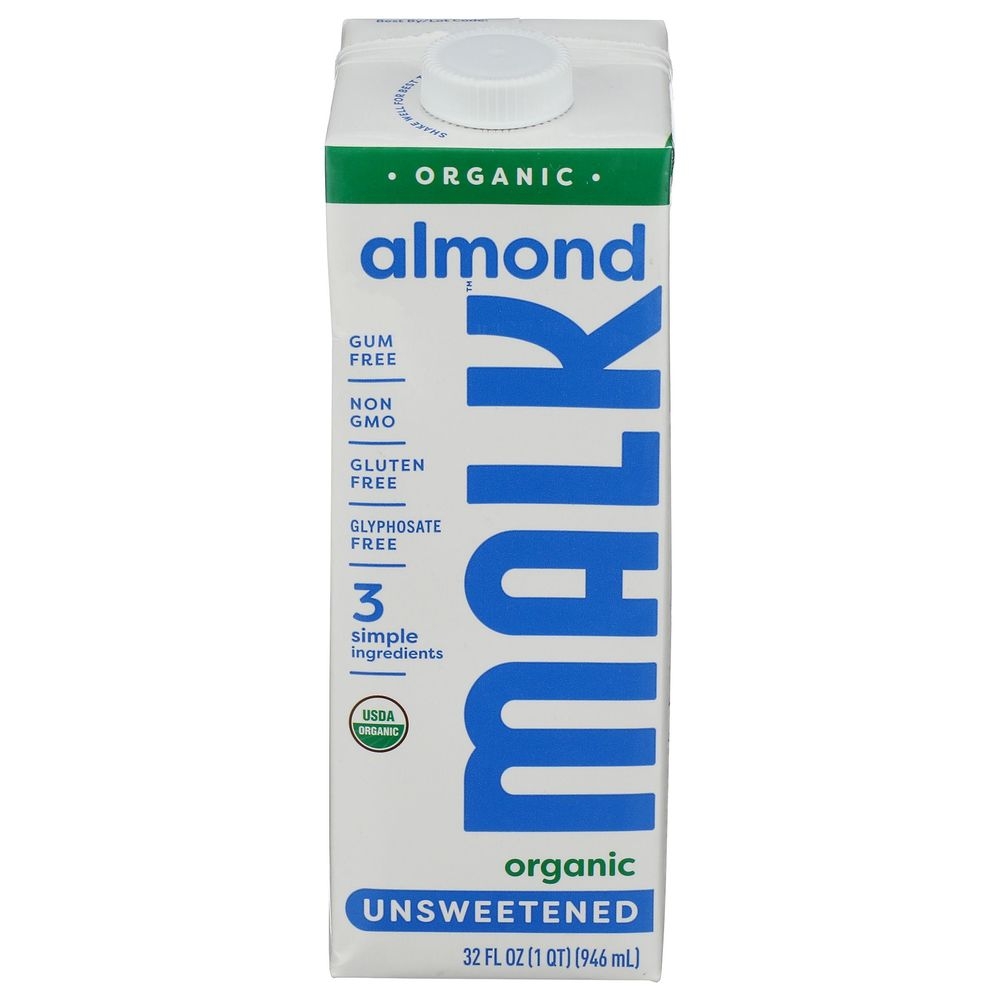 Malk Organic Unsweetened Almond Milk, 32 Fluid Ounce -- 12 per case