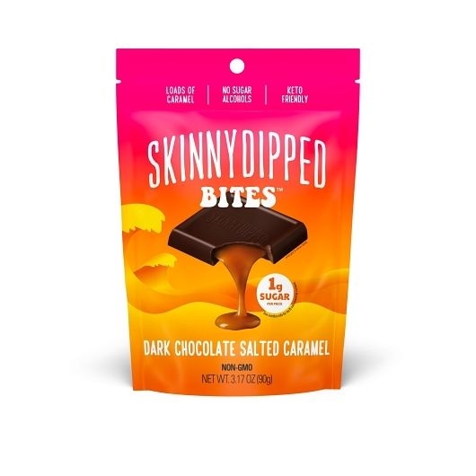 Skinny Dipped Dark Chocolate Salted Caramel Bites, 3.17 Ounce -- 10 per case