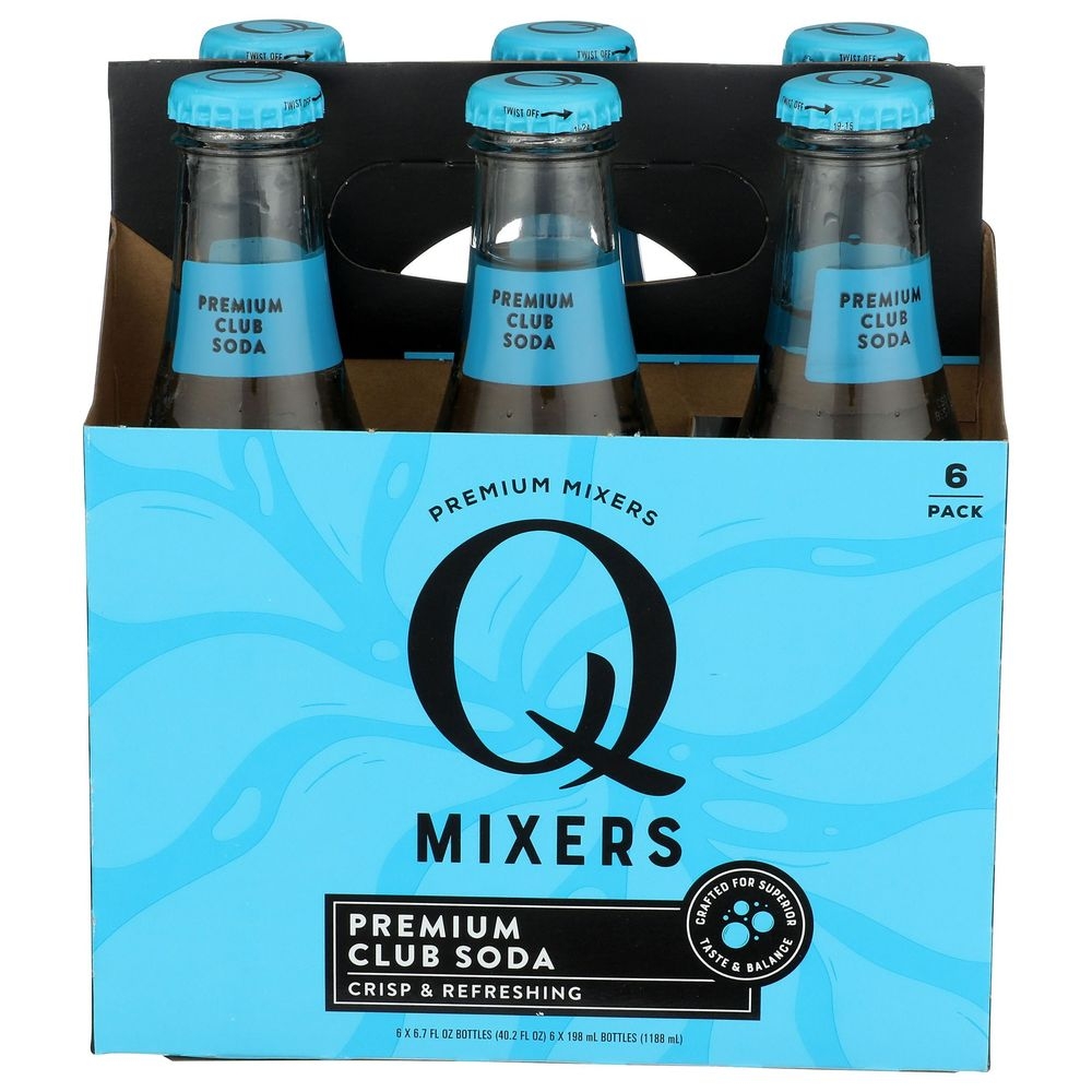 Q Mixers 6.7 Fluid Ounce Premium Club Soda, 6 count -- 4 per case