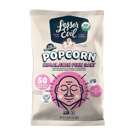 Lesserevil Organic Himalayan Pink Salt Popcorn, 13 Gram -- 96 per case