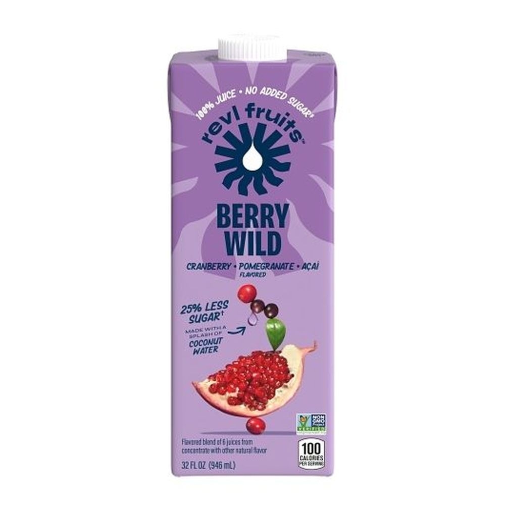 Revl Fruits Cranberry Pomegranate Acai Flavored Juice, 32 Fluid Ounce -- 6 per case